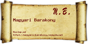 Magyari Barakony névjegykártya
